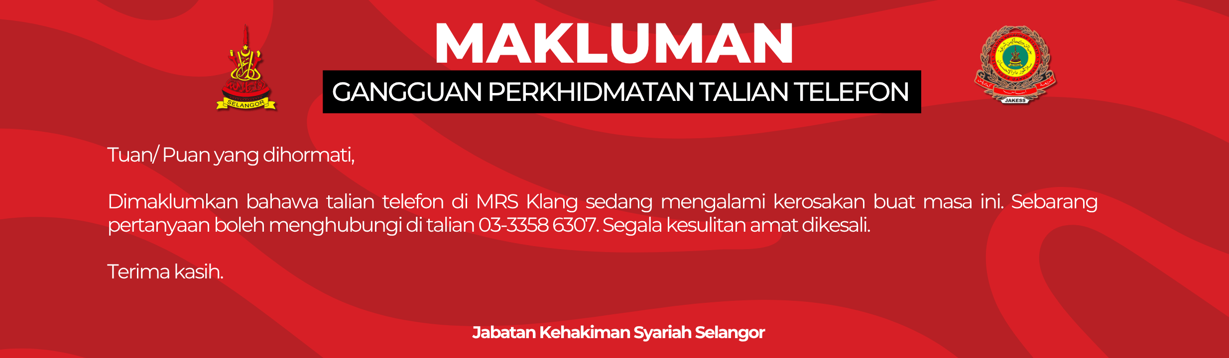 Banner Gangguan Talian Telefon MRSGT 1 - 2025