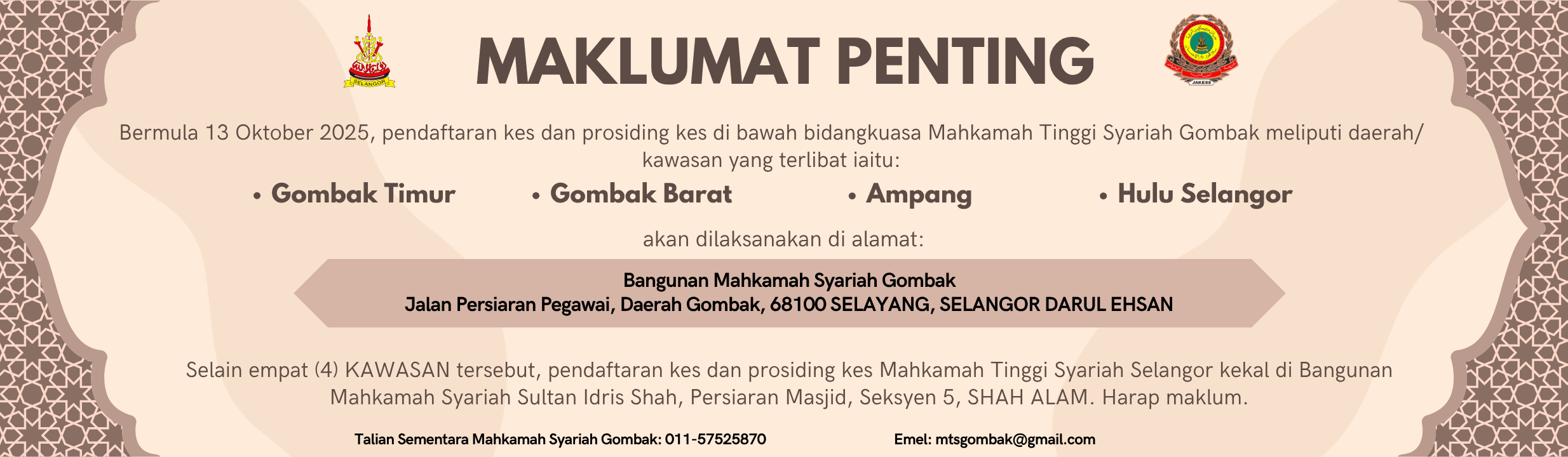 Bannet Makluman Penting MTS Gombak